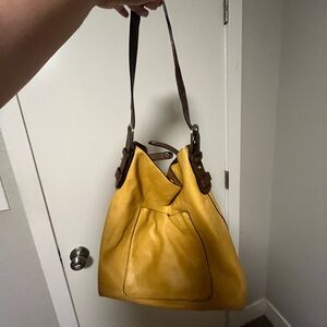 Yellow Y2K Vintage Buckle Detail Shoulder Bag